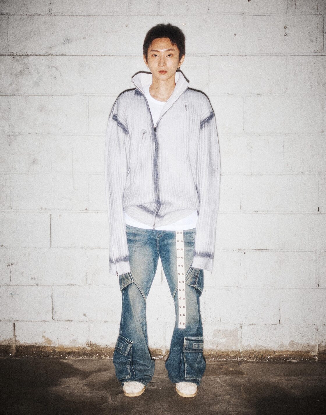 ☆RIIZE ソンチャン 着用！！【NOS COULEURS】SPRAY KNIT ZIP-UP 