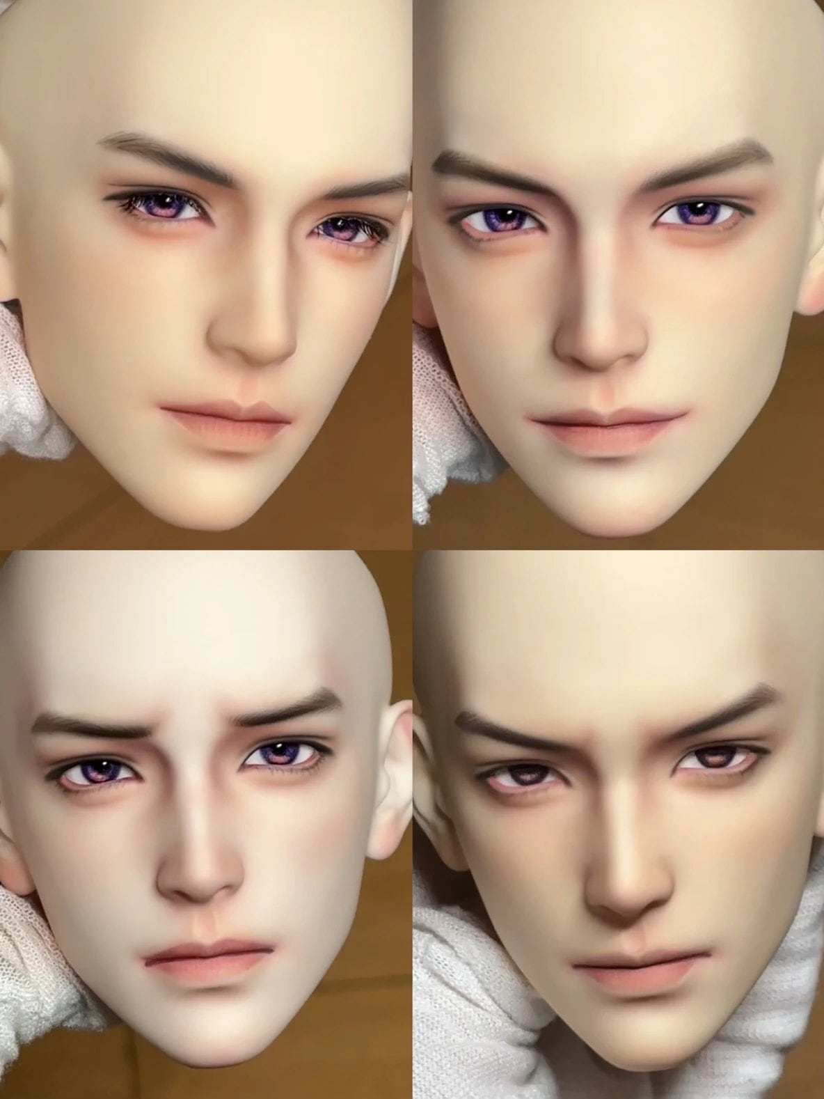 ヘッドのみ！ 68-73cmドール用 black white 昼 夜 2.5次元 ノーメイク