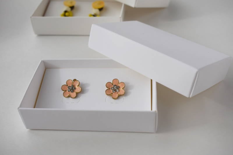 アクセサリー用箱 名刺サイズ 【白ラフ】 10枚入 組み立て式