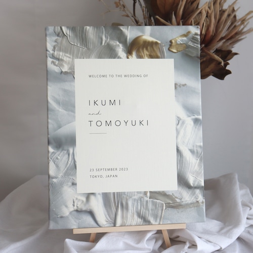 キャンバスウェルカムボード Gold & White