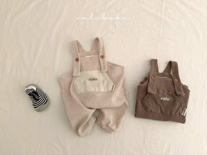 【valu bebe】ワッフルサロペット ココア 70〜80cm
