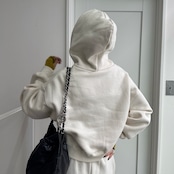裏起毛ハーフZIPショート丈PK/エクリュ