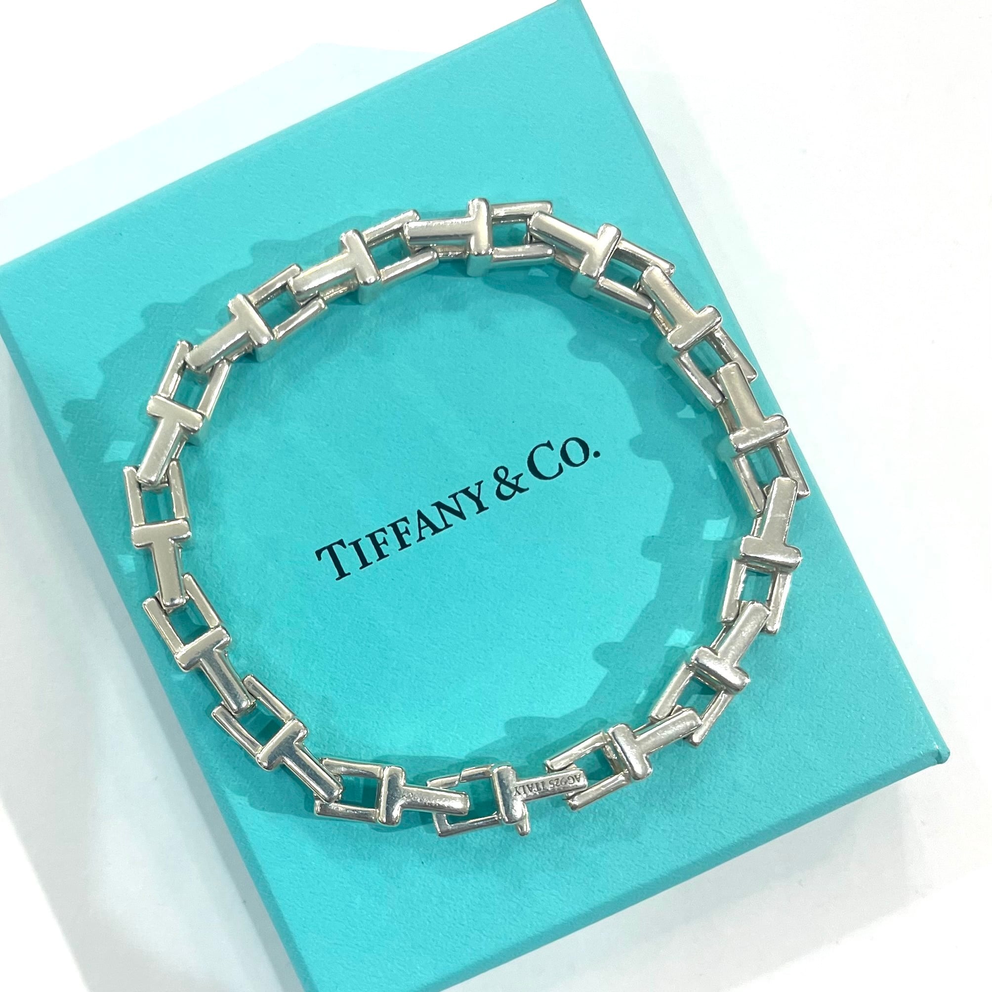 激レア【TIFFANY&CO. 】2652 ボリューム 重厚感Tモチーフ リンク