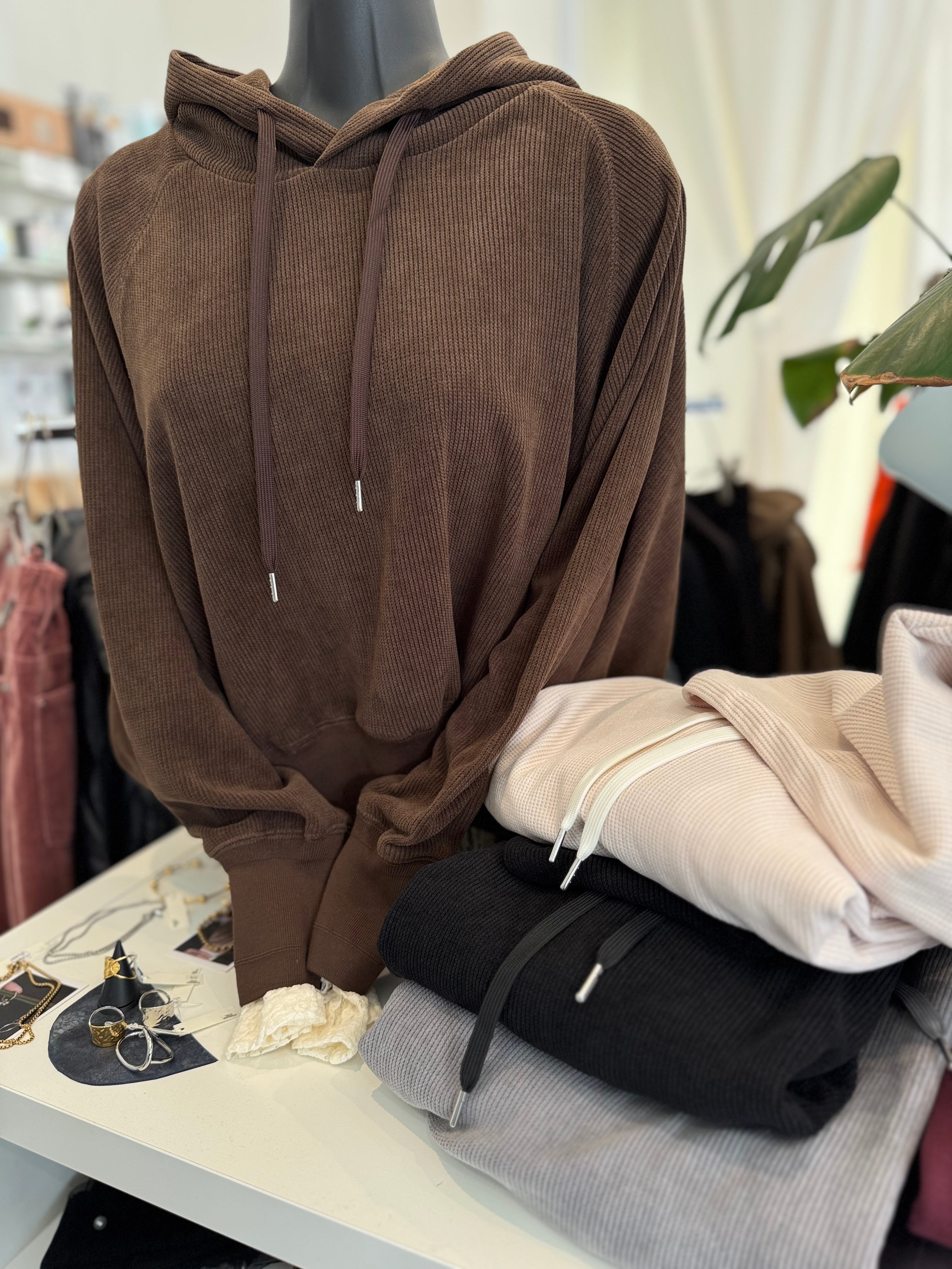 【SELECT】ベロアライクサーマルラグランフーディー 45-0694