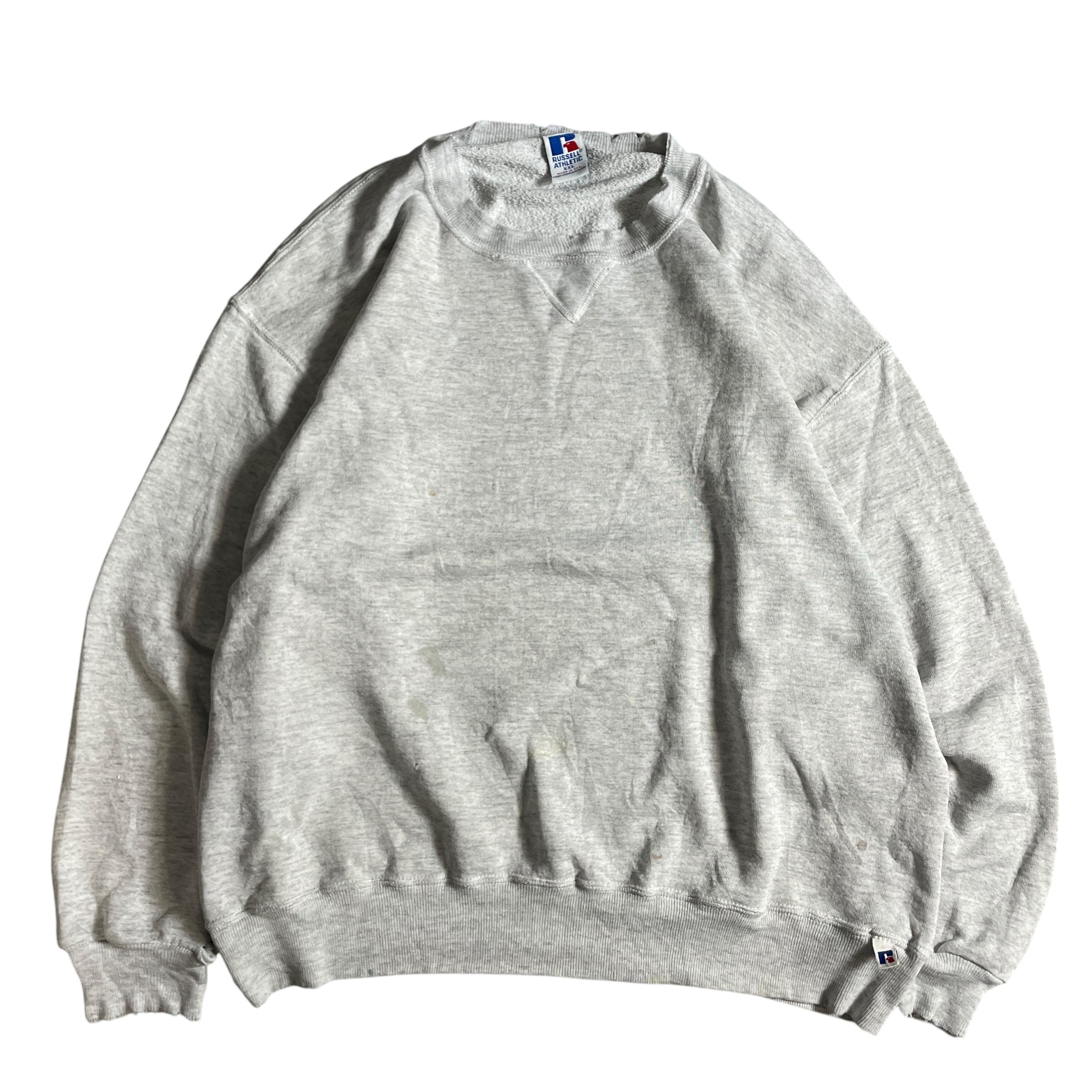 90s USA製 RUSSEL ATHLETIC 無地 スウェット 前V グレー