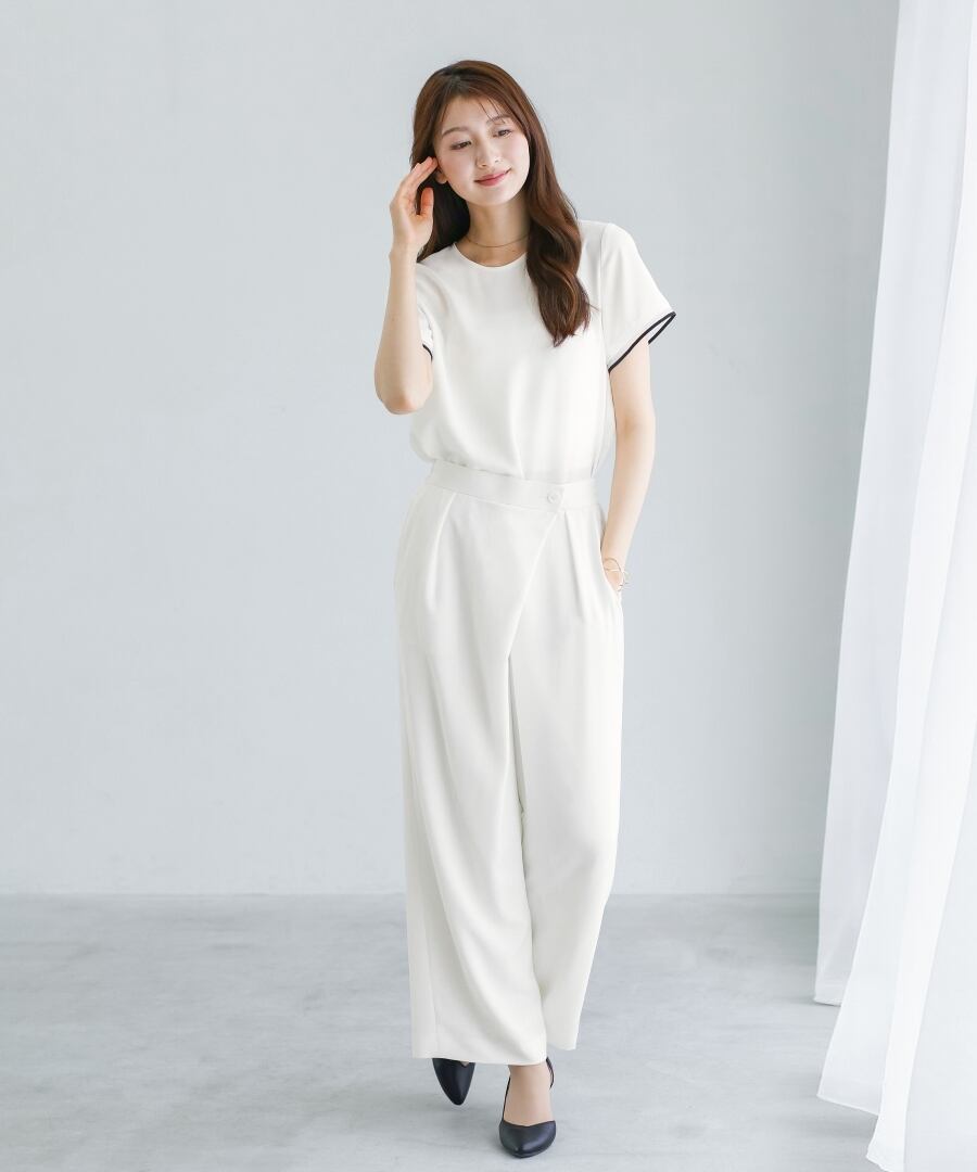 ラクして整うカセット服 】 さらさらオックス・袖口シアーブラウス