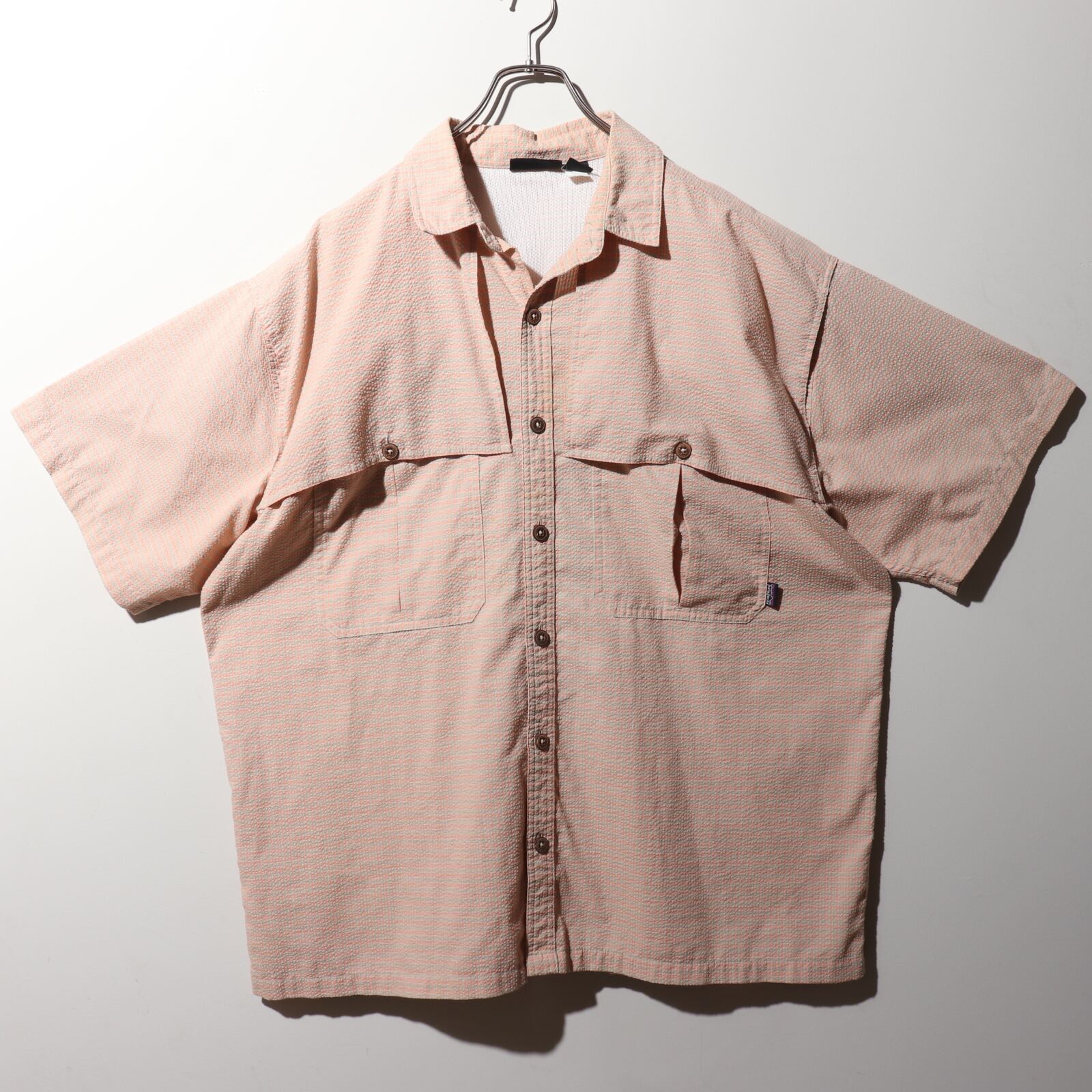 美品 2XL 02年 ペールピンク Tropical Flats Shirt パタゴニアシャツ 