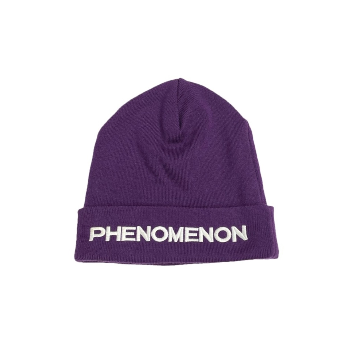 MADE IN JAPAN製 PHENOMENON 2008年モデル 刺繍入りニット帽 パープル 