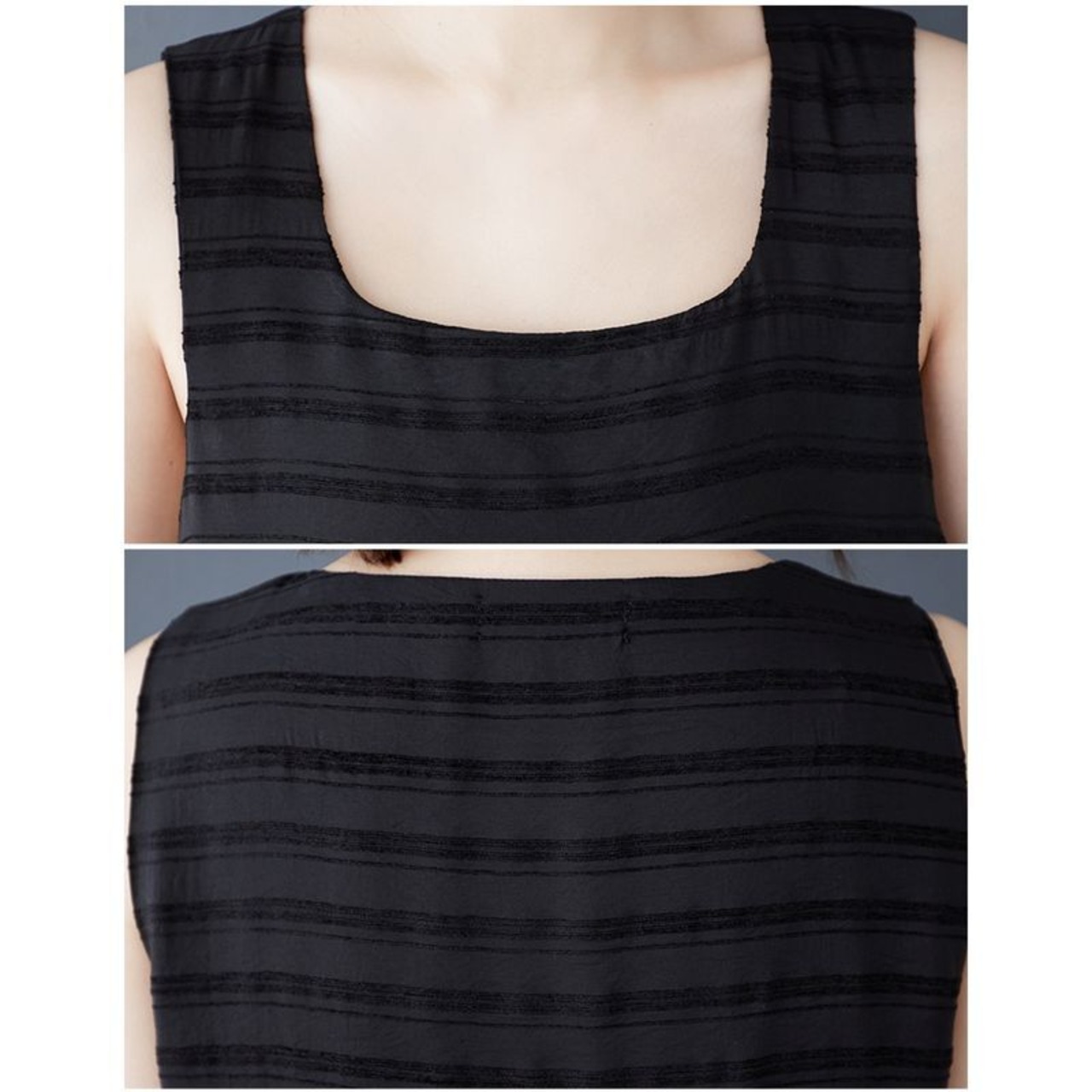 モード配色 切り替え マキシワンピース  30117