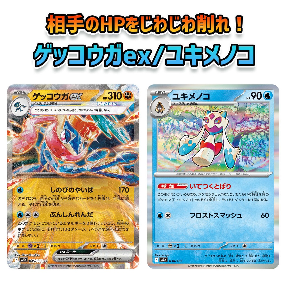 新レギュレーション対応済み ゲッコウガex/ユキメノコ Fレギュ無し 