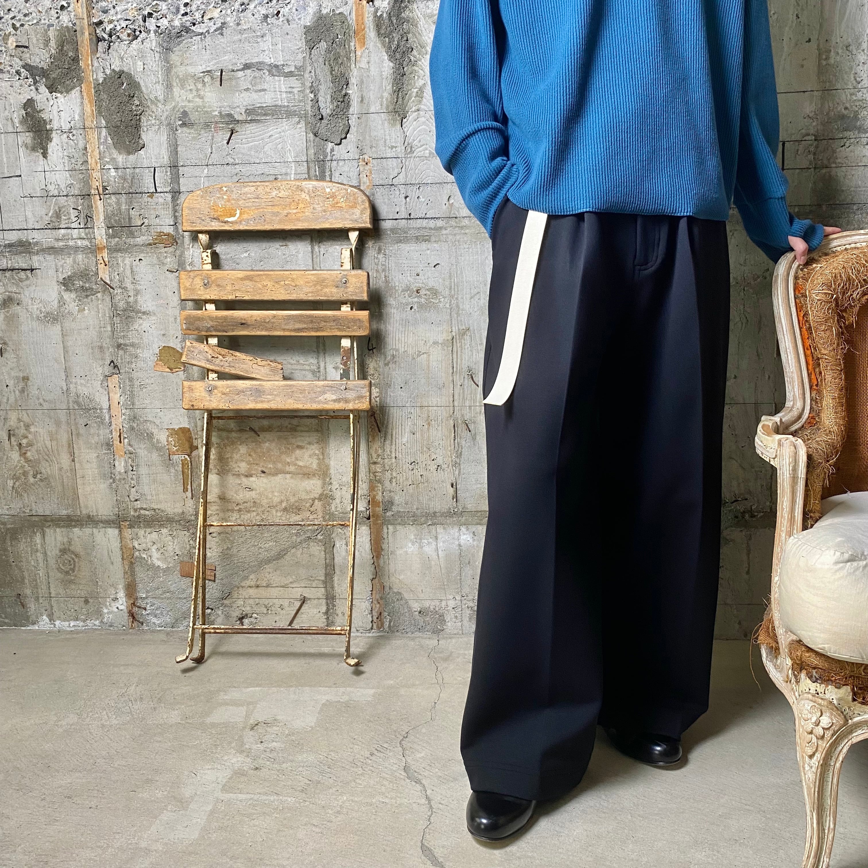 Dessin de Mode / ボトム/1/アクリル/BLK/14mpt-124s Dessin de Mode【デッサン ド モード】 ワンタックカーブパンツ 14MPT