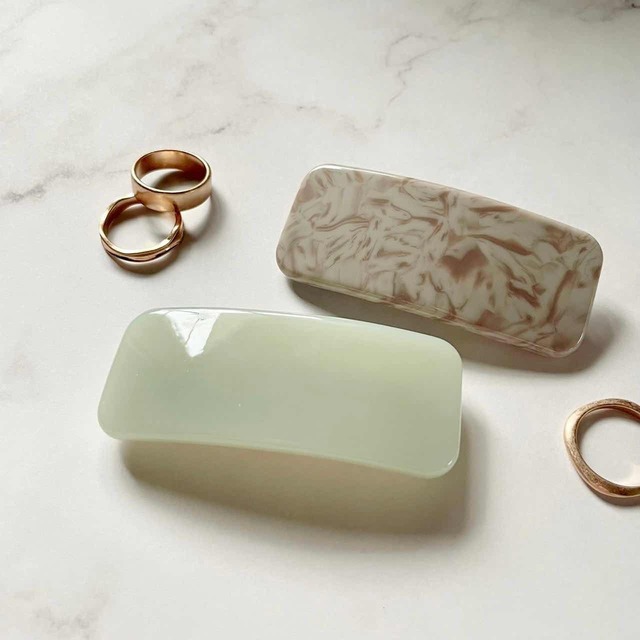 【 完売 】クラシックカラー アセチバレッタ｜グリーン・グレージュ マーブル アクセサリー