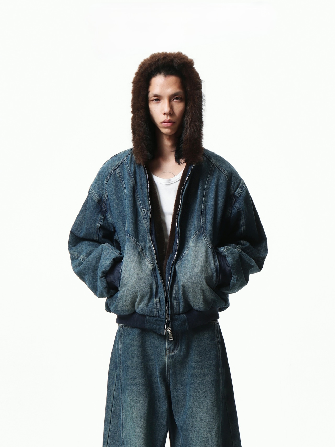 BOOGOOVOGUE Reversible Denim Bomber