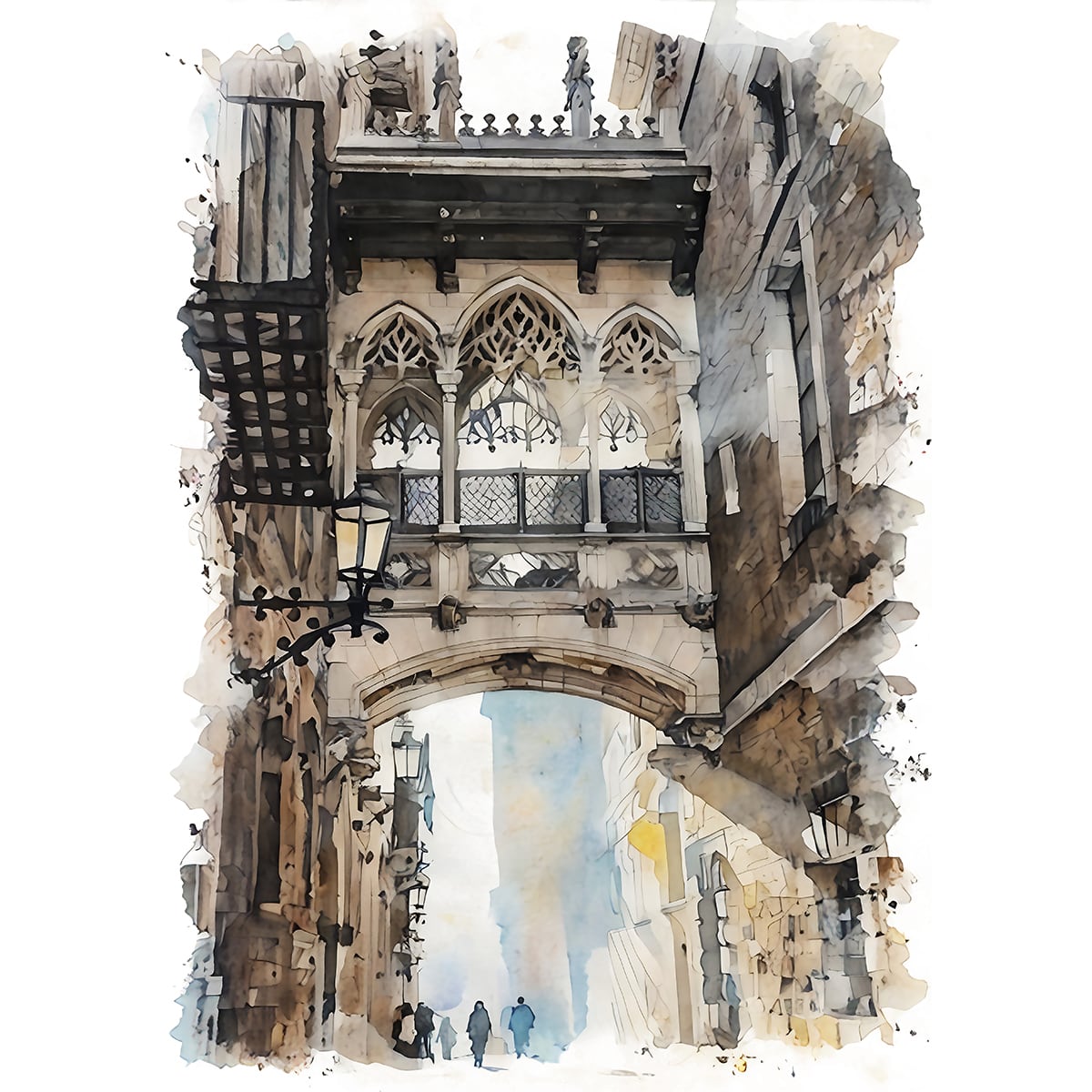 絵画 スペイン 風景画(街並み) エル・ポン・デル・ビスベ(司教橋