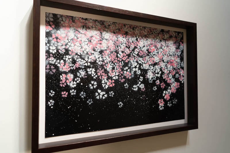 Sakura (額入り特別作品) / 夜桜のスプレーアート作品 絵画販売