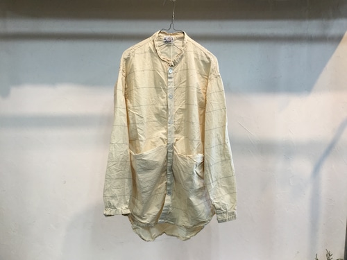 TENDER Co."type483 Long Sleeve Tesseract Shirt Cotton Lawn Indigo Pick Stripe(Rinse Wash)"