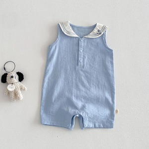 【BABY】セーラー無地ロンパース