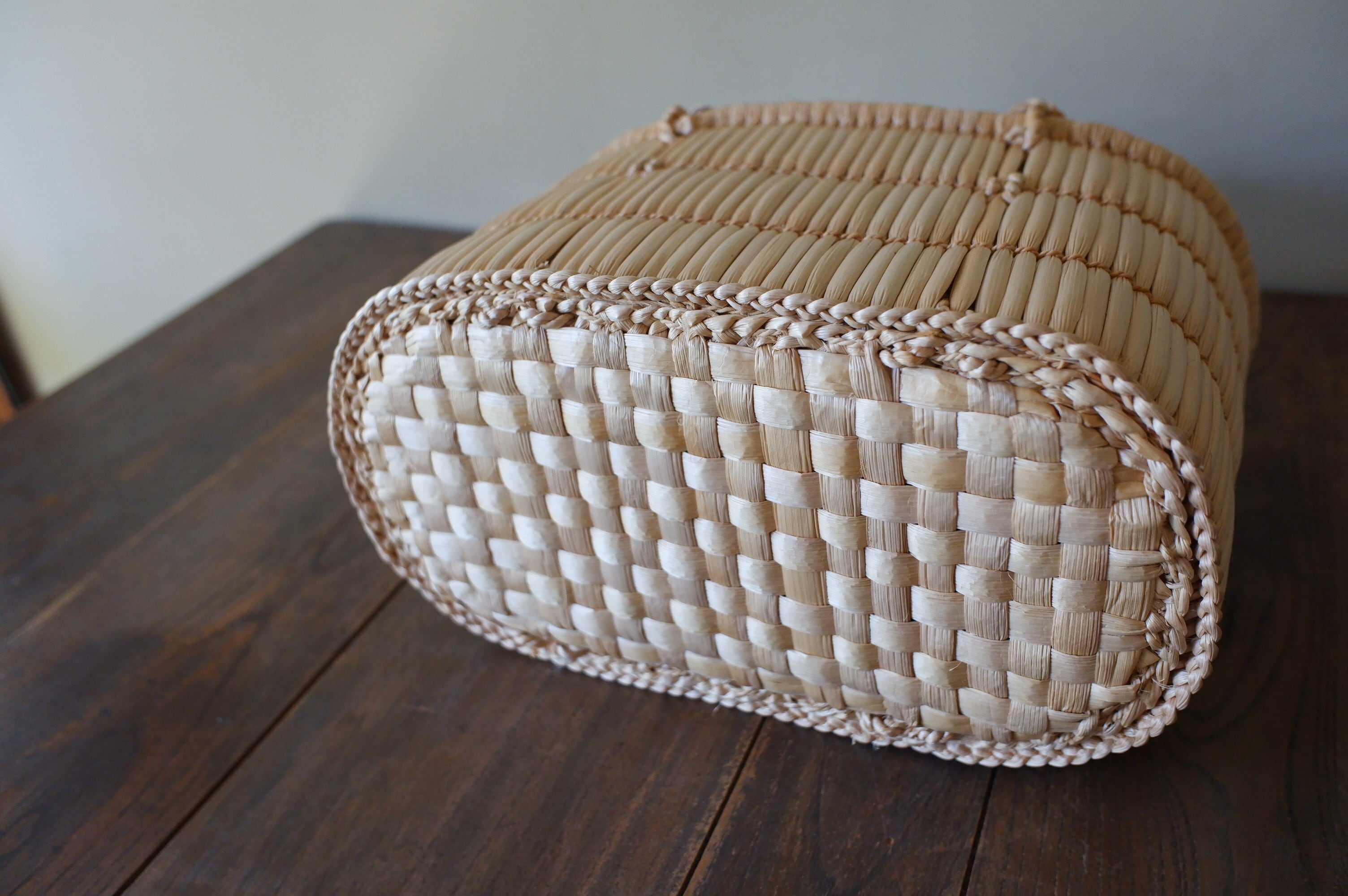 蒜山がま細工手提げ 中伝統工芸トートバッグかごバッグ籠岡山県手仕事