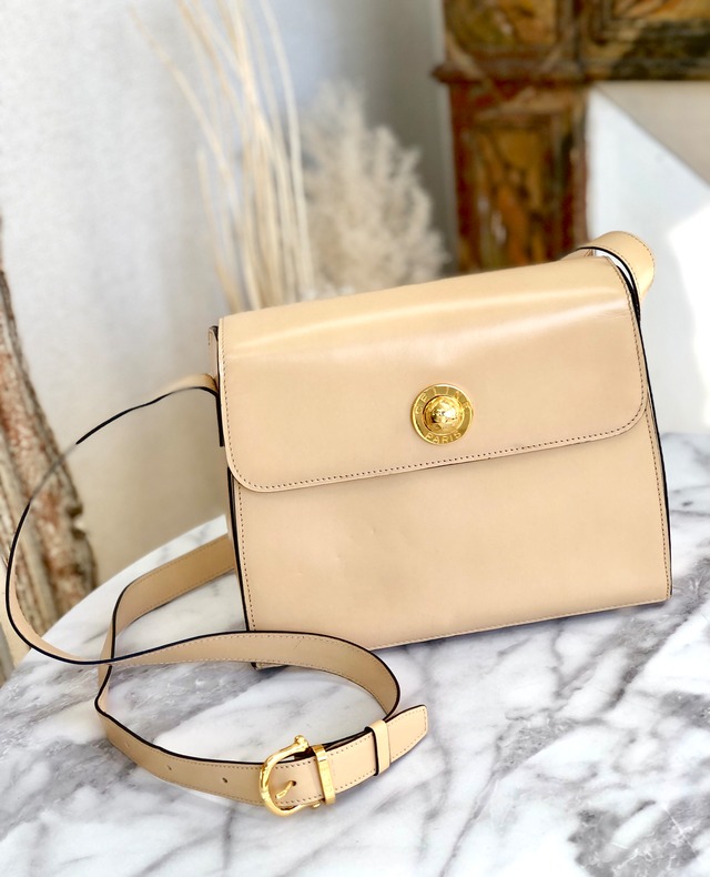 CELINE セリーヌ　スターボール　レザー　ショルダーバッグ　ベージュ　vintage　ヴィンテージ　オールドセリーヌ　vwj5hz