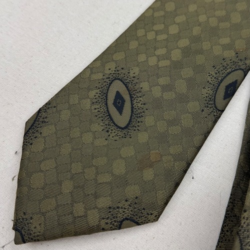 WEST GERMANY TIE VINTAGE  necktie ネクタイ　カーキ　n-2