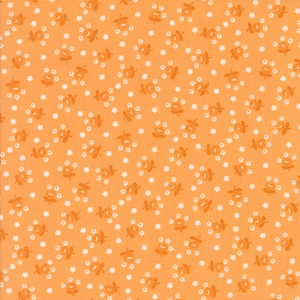 ラスト！55 X45cmカット販売  USAコットン サマータイム　可憐な小花柄/オレンジ