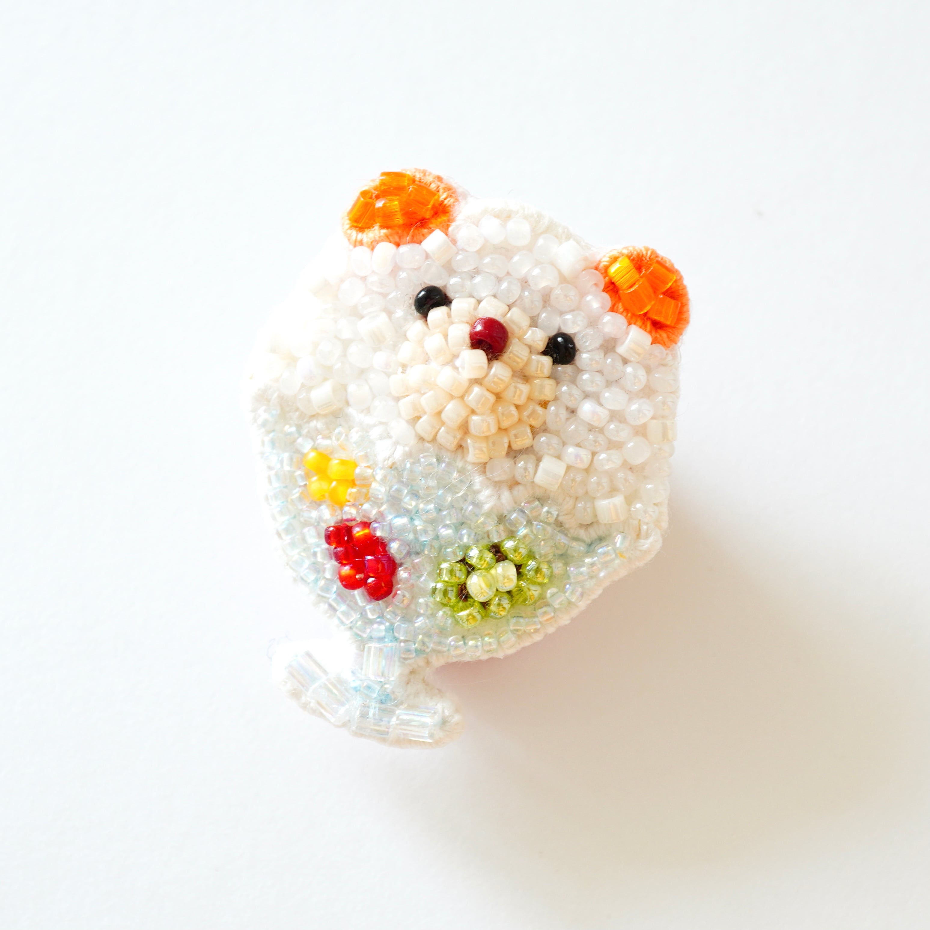 受注制作】しろくまかき氷のブローチ ビーズ刺繍ブローチ | hamonihamoni