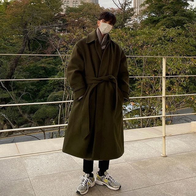 予約販売】チェスターコート ロング丈 メンズ 無地 シンプル 男前