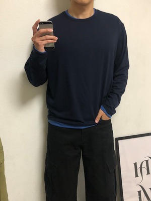 【1+1割引】Standard Layered Long Sleeve Tee (9color)