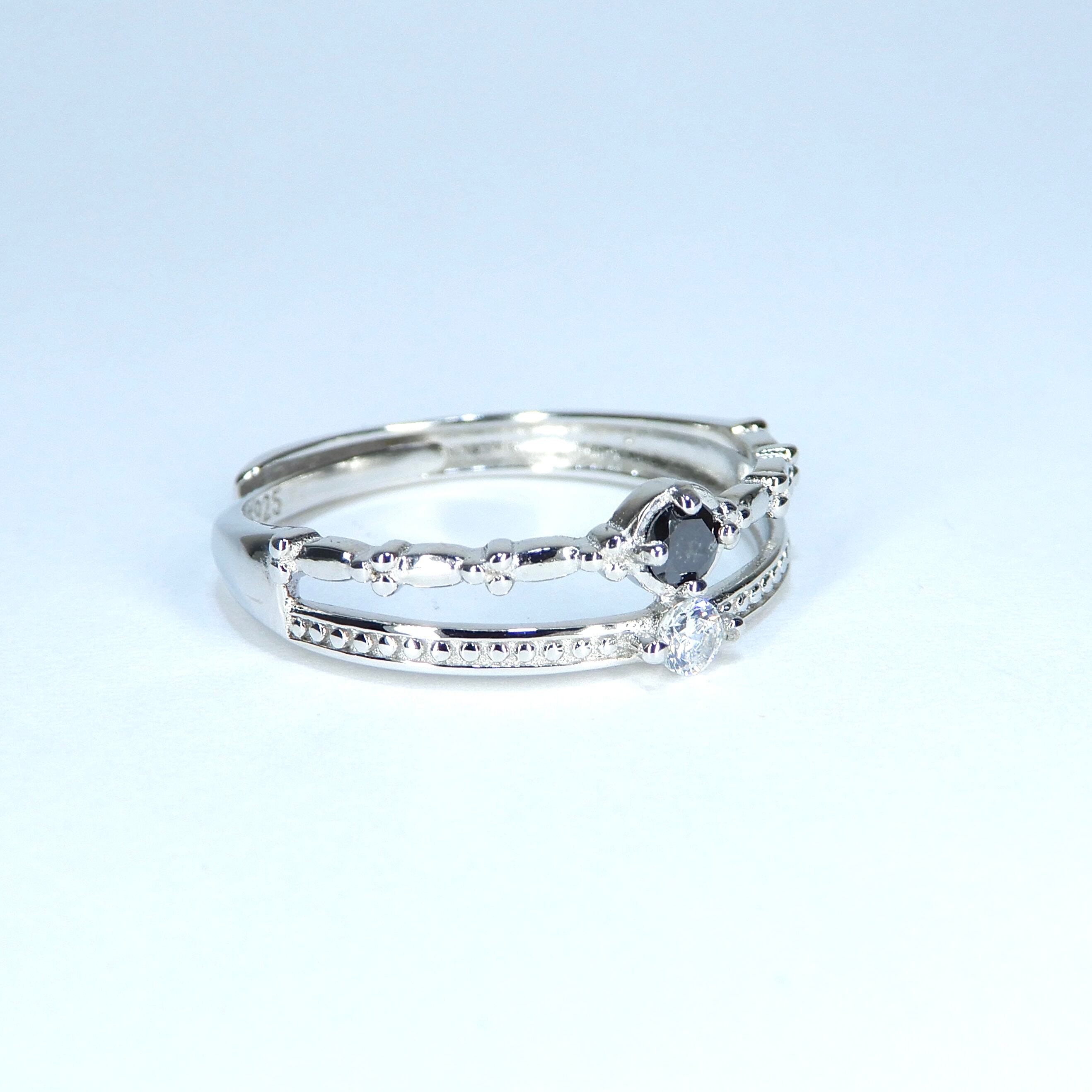 Futae Ring♦︎ブラックダイヤモンド♦︎WGカラー