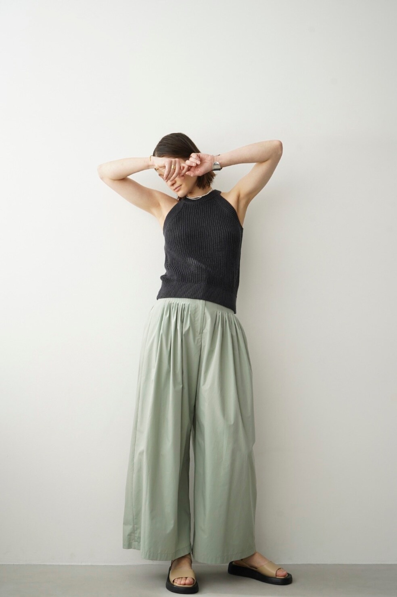 CLANE クラネ /   TUCK DESIGN WIDE PANTS - 10