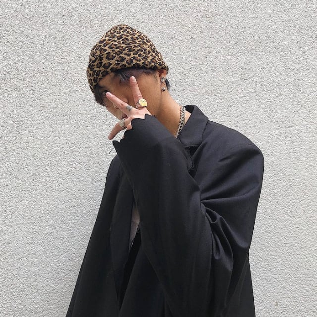 【予約販売】ニット帽 ワッチ ロールアップ ヒョウ柄 アニマル柄 メンズ ストリート アウトドア カジュアル 防寒 ブラウン/ピンク/ホワイト/グレー ダンス ヒップホップ こなれ感 お洒落 韓国 トレンド