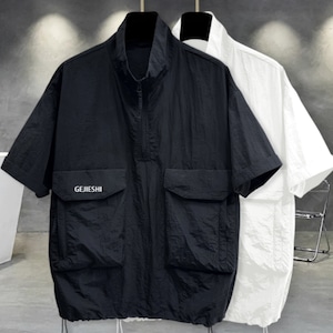 Half-zip stand-up collar short-sleeve T-shirt(MT1063)