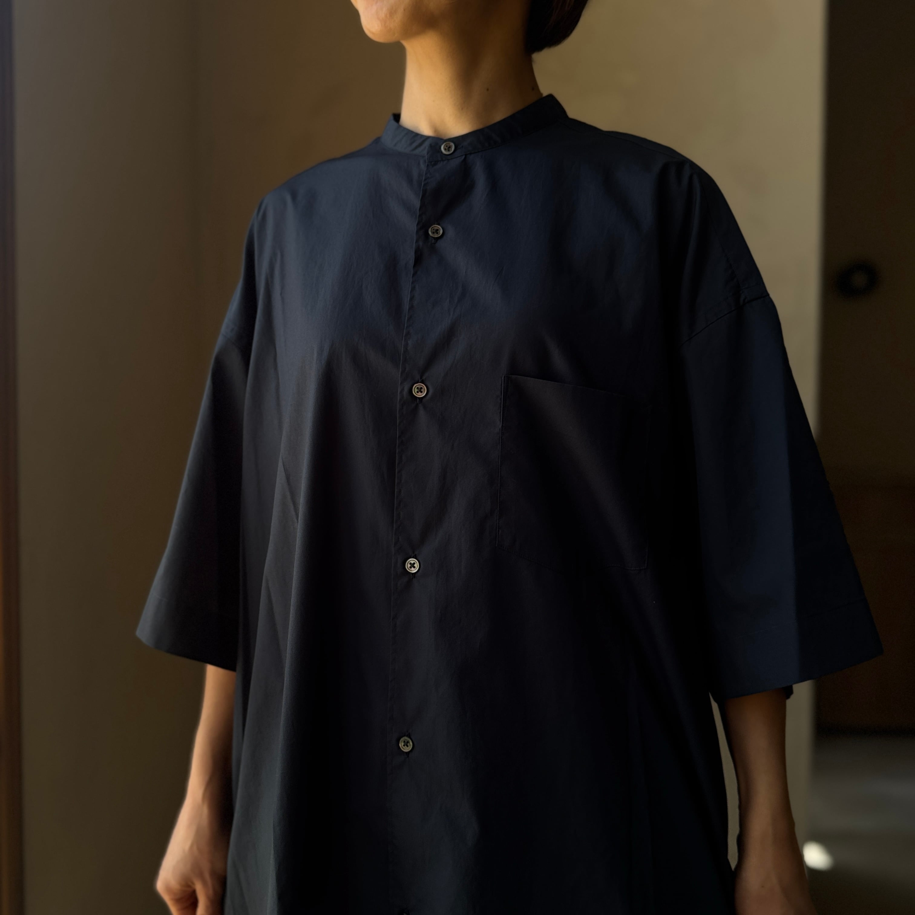 Graphpaper ｜Broad S/S Oversized Band Collar Shirt | HJ GALLERY
