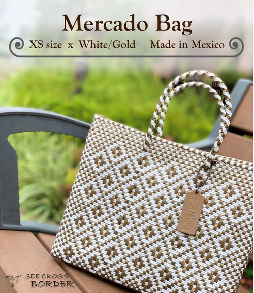 XS Mercado Bag (Normal handle) White/Gold