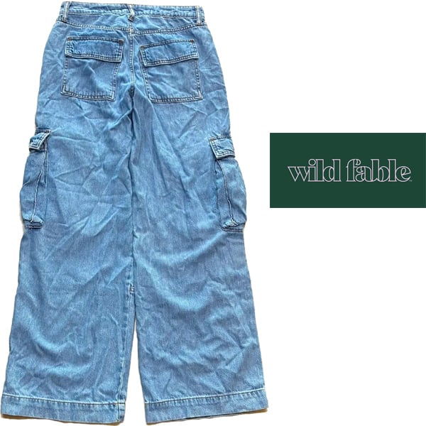 1点物◇デニムカーゴパンツWild Fableワイドバギージーンズ古着メンズ