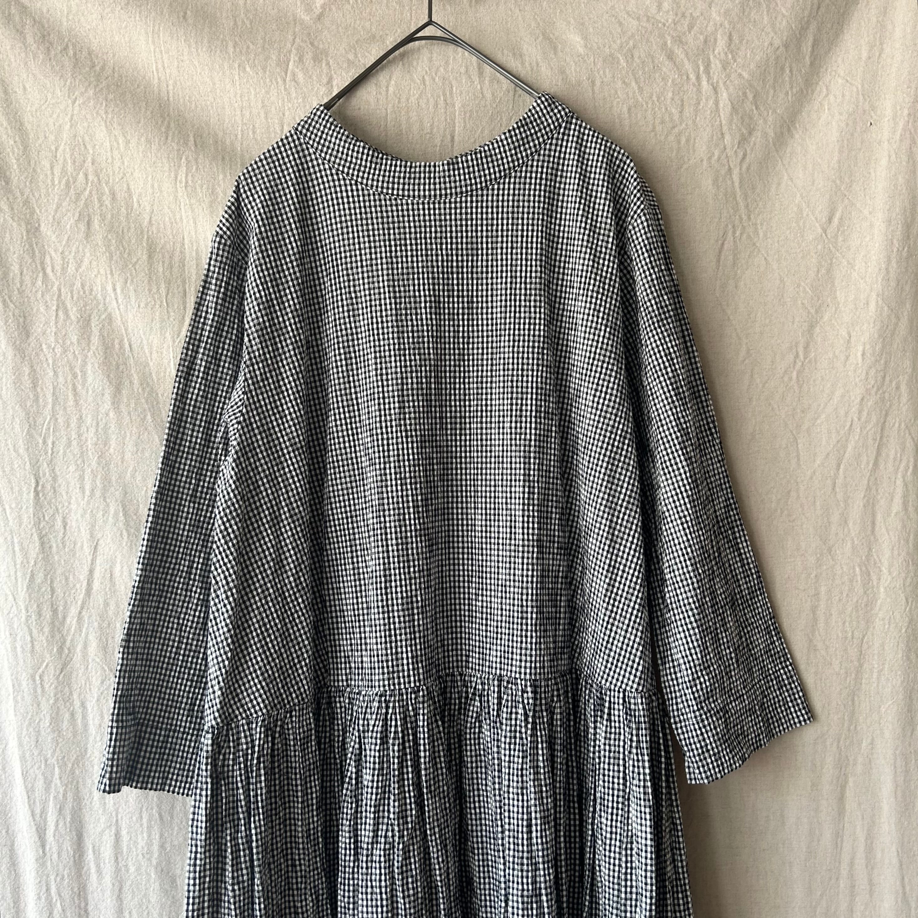 Gauze♯ ガーゼ BUMPY COTTON SWITCHING GATHER ONE PIECE | tous les