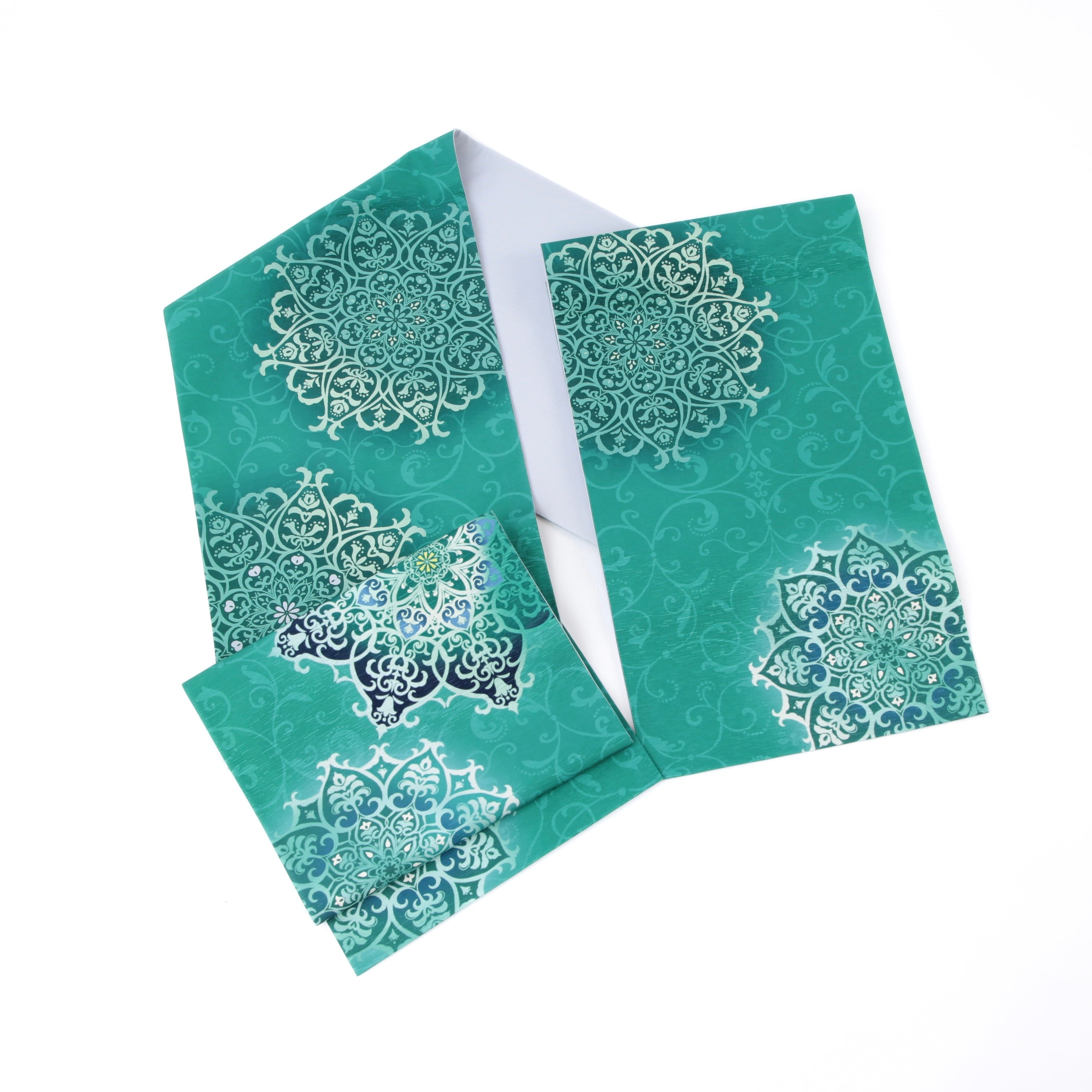 新品・未使用 WAKKA 正絹 京袋帯【アラベスク／ブルーグリーン】お