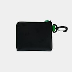 vibram Lzip wallet (black×clear) with green glowing zip