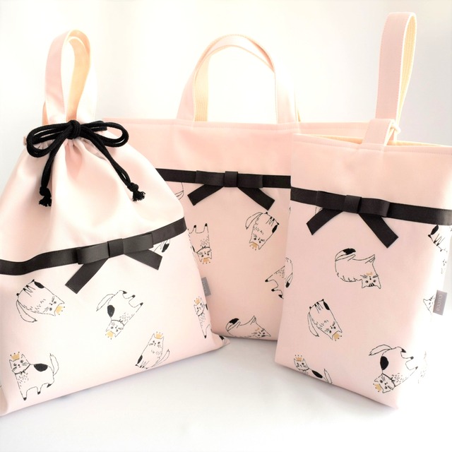 ねこバッグ＊入園入学３点セット【ピンク】