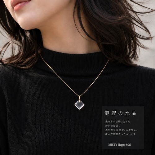 クリスタルペンダント 【静寂の水晶　ＧOLDカラー】水晶物語　第二章  *MISTY 特別価格*　コード or 鎖付　