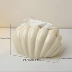 ティッシュケース 貝殻デザイン ＜クリーム・シルバー＞ティッシュボックスカバー セラミック製ティッシュホルダー ティッシュ収納ボックス おしゃれ バスルーム リビングルーム 寝室 洗面台 創造的な貝殻デザインのティッシュボックス ホームデコレーション