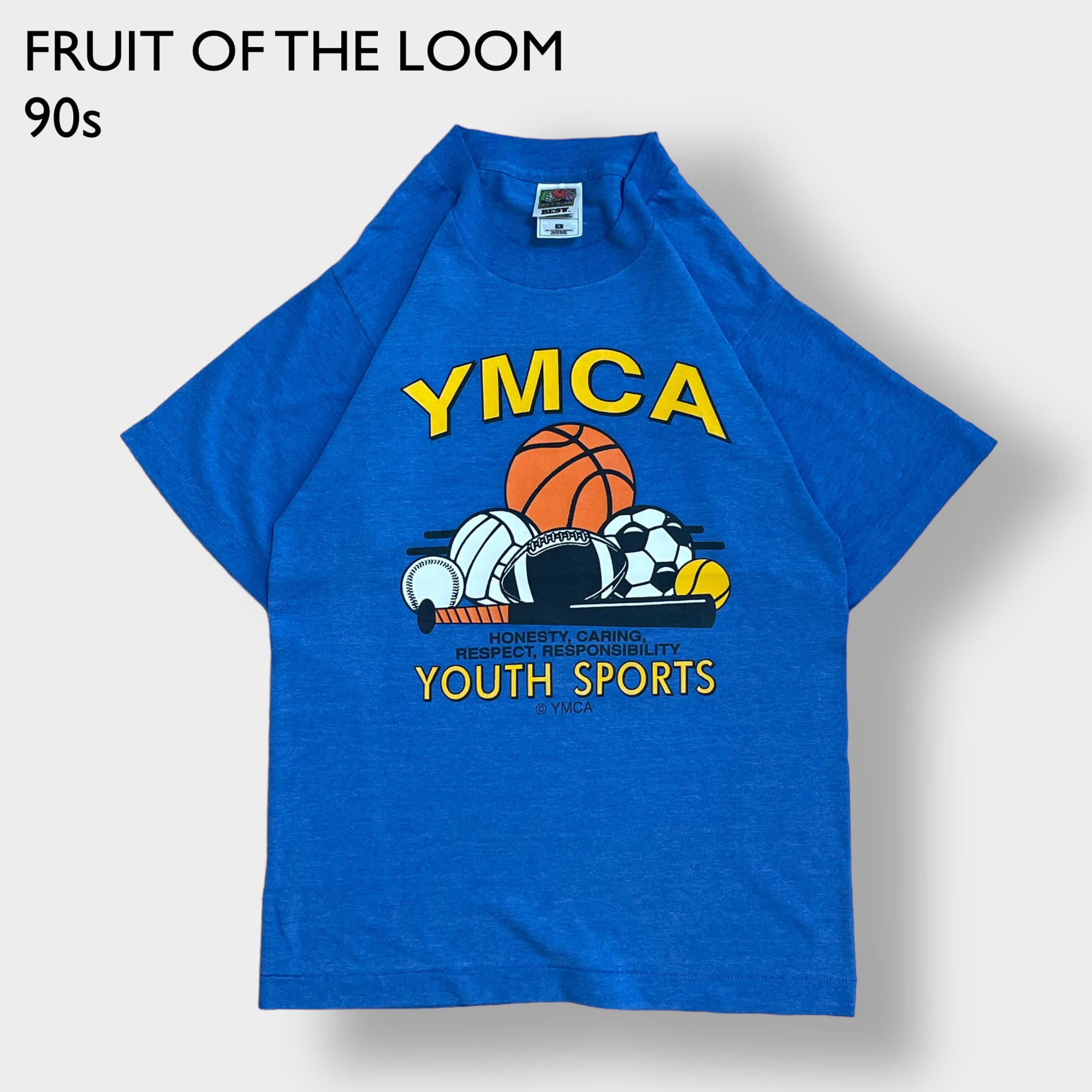 FRUIT OF THE LOOM】90s メキシコ製 YMCA アーチロゴ スポーツプリント
