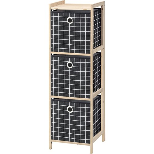 フォールディングチェスト3D 天然木 杉 ポリエステル 麻