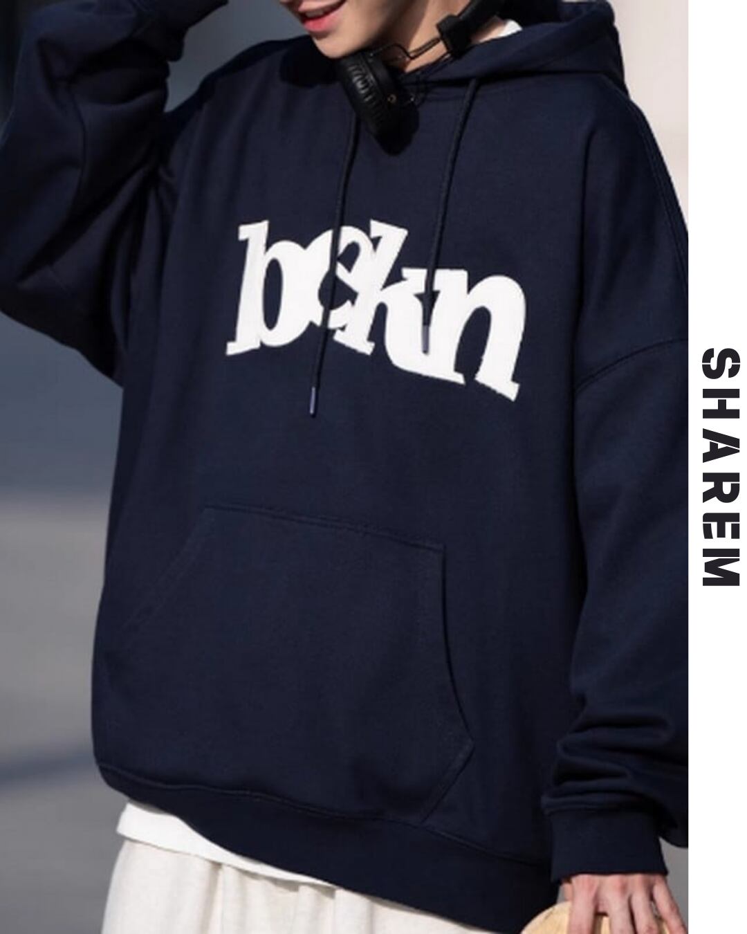 pullover hooded sweatshirt hoodie B0129