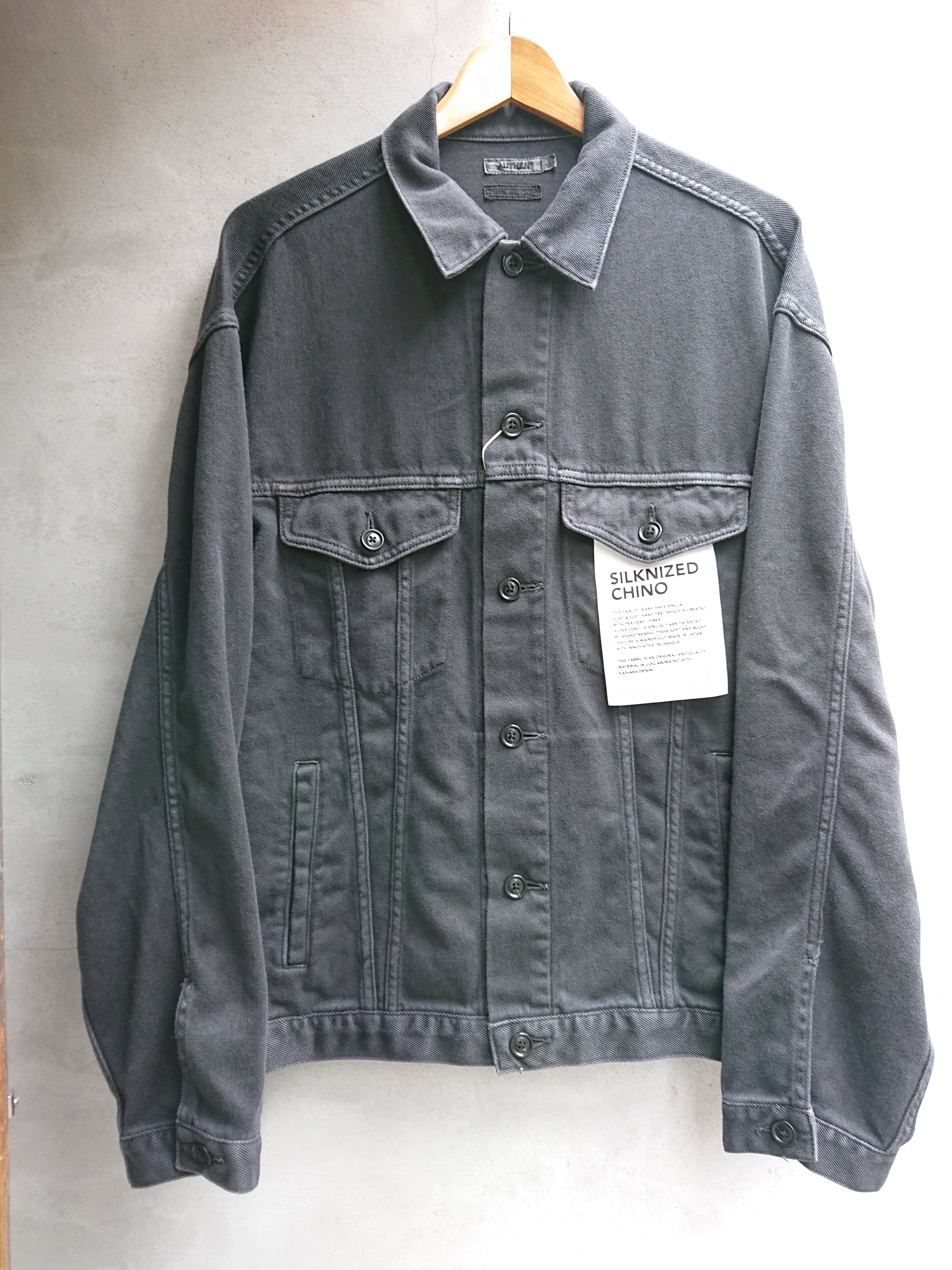 AUTHEN "SILKNIZED CHINO TRUCKER JACKET" Sum Black Color