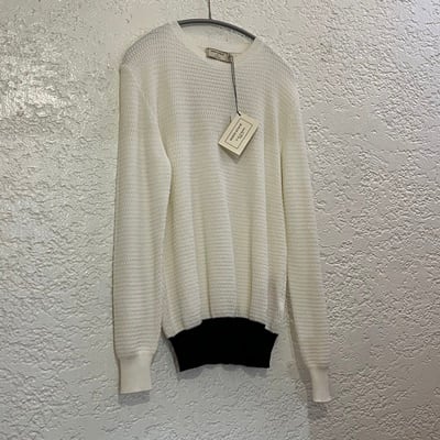 MAISON KITSUNE メゾンキツネ バイカラーニット S ホワイト【表参道t02】 | ブランド古着brooch powered by BASE