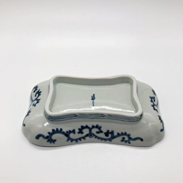 柳川謙治 染付笹図隅切四方皿 | utsuwa花亭