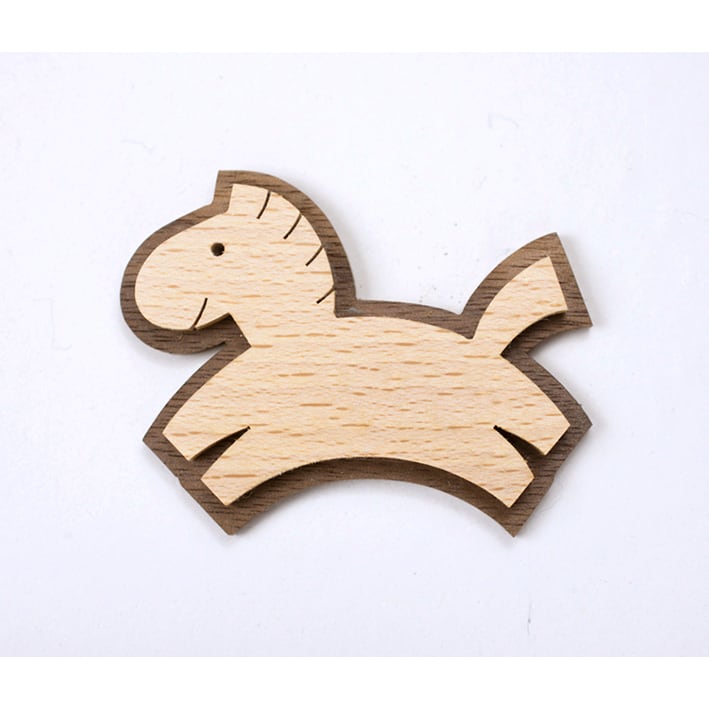 キッコロ 】動物の木製ブローチ うま・わに・くじら | GINZA HAKKO 木の香