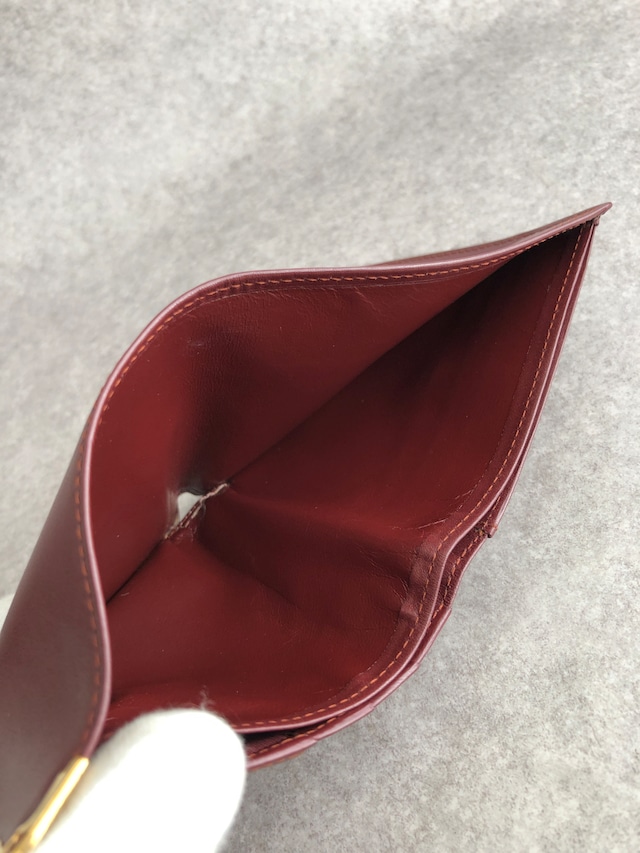 Cartier カルティエ マストライン 財布 ボルドー レザー 2つ折り vintage ヴィンテージ オールド fs2inb
