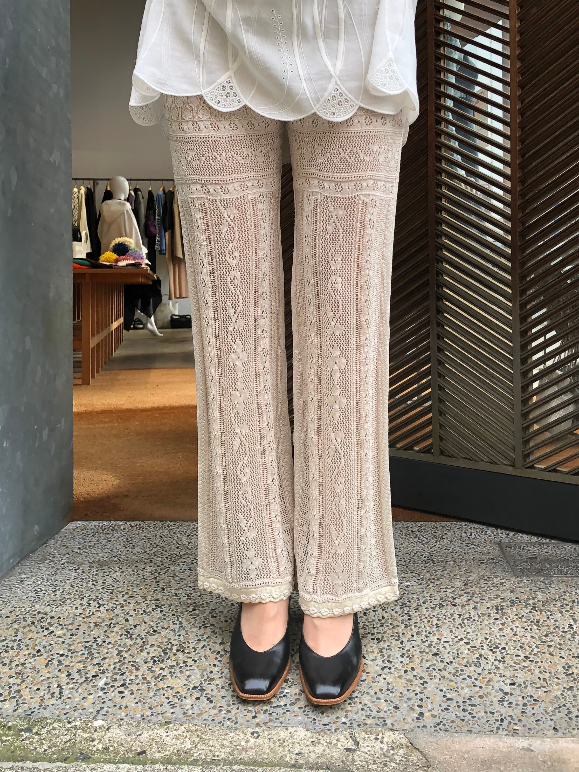 mamemame新品Curtain Lace Trousers